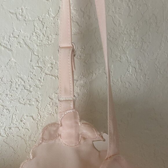 NOS Vintage Seamprufe Full Slip Womens Tall 34 Pink Lace Lingerie Midi READ - Picture 11 of 12